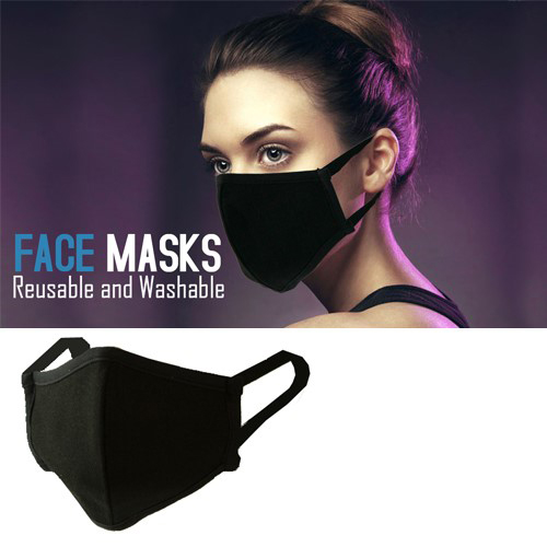 Black Rewashable PPE Face Mask Large